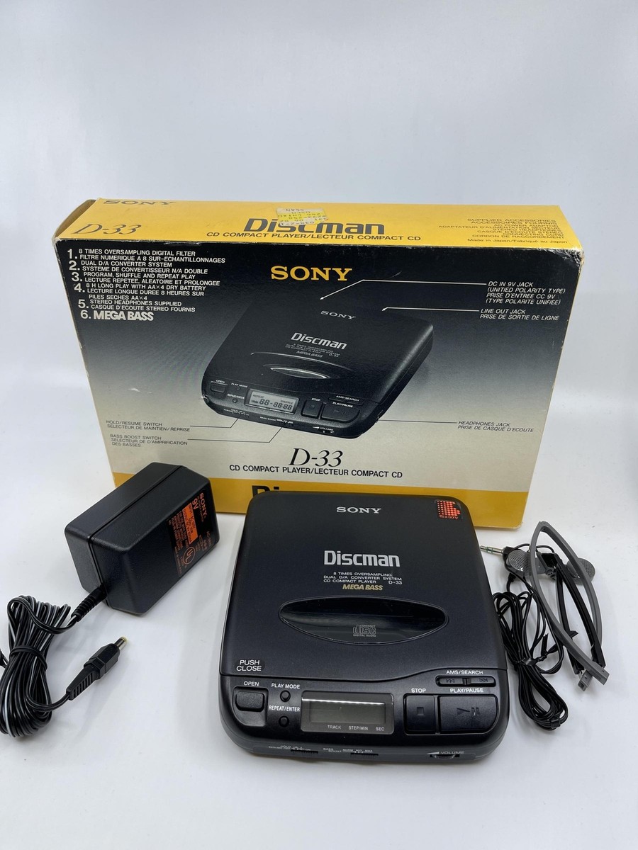 Boxed Rare Vintage Sony D-33 DiscMan Portable CD Player | eBay