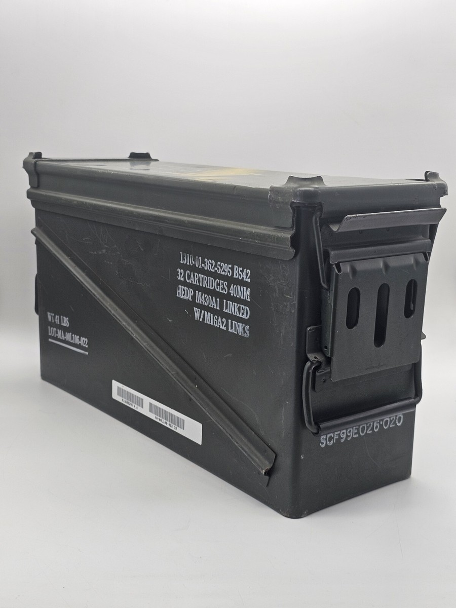 Military Surplus 32 Cartridges 40mm Large Ammo Can Box Only | eBay