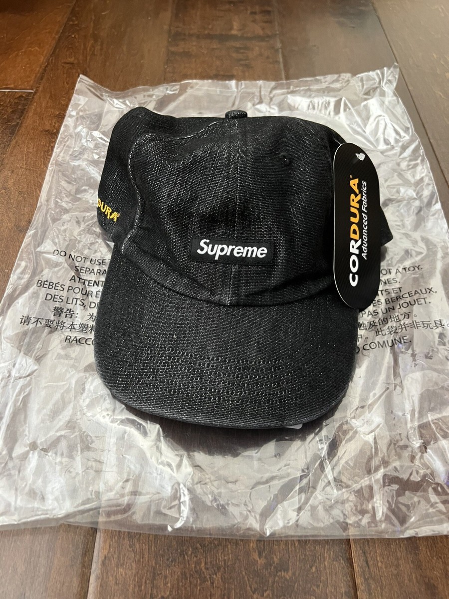 Supreme SS24 Cordura Denim Small Box 6 Panel Black One Size New IN