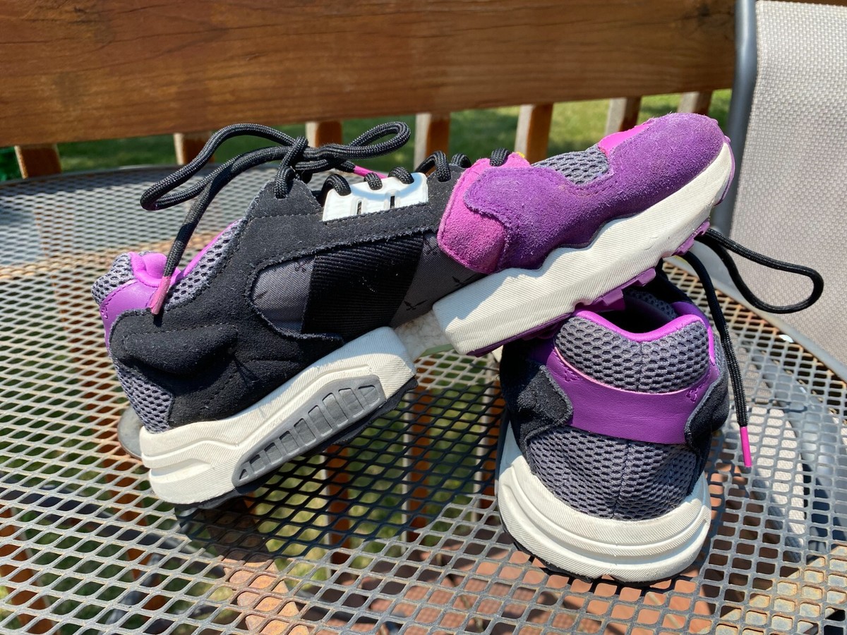 Adidas Ninja Time ZX Torsion Shoes Gray Purple FW9831 Mens Size 8