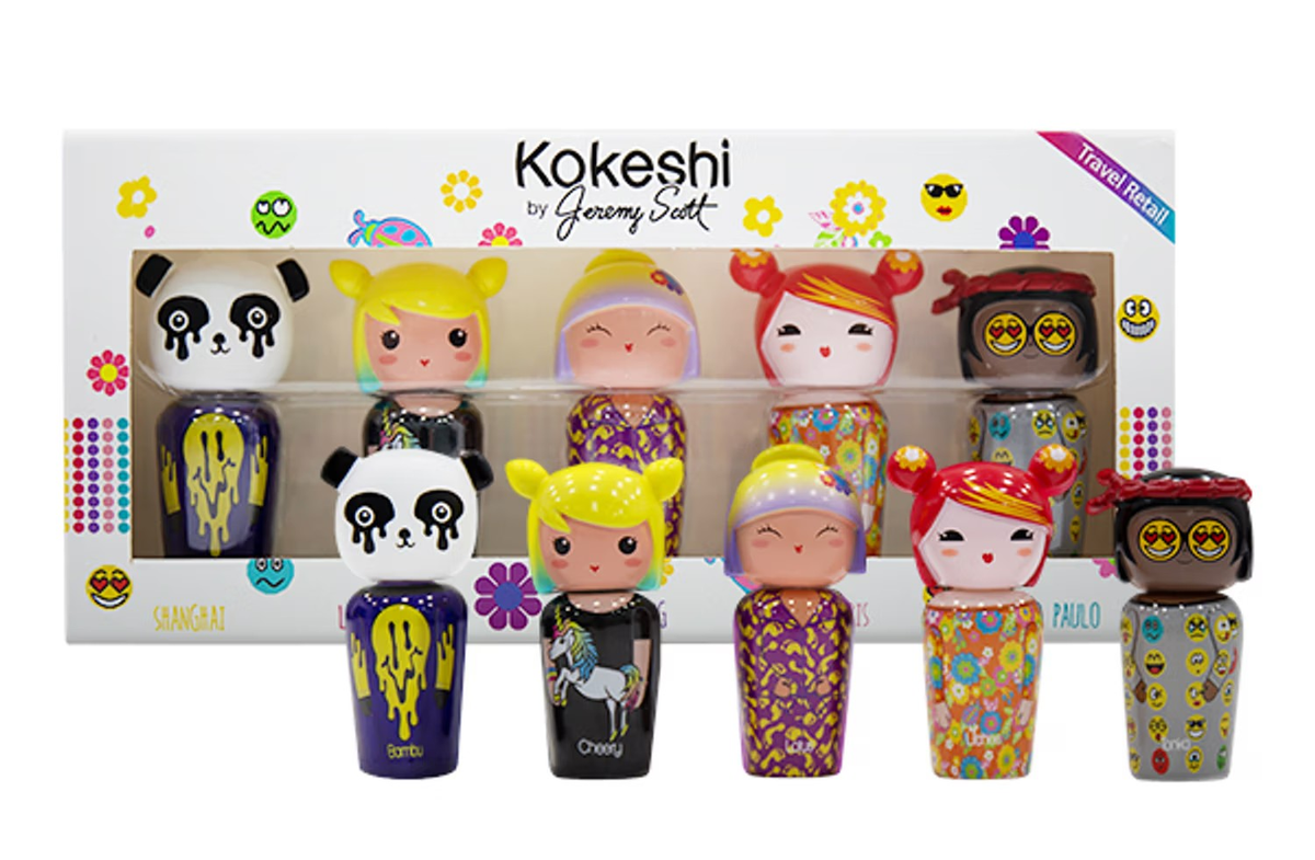 Kokeshi Parfums Japan Doll Miniatures Figures Set by Jeremy Scott