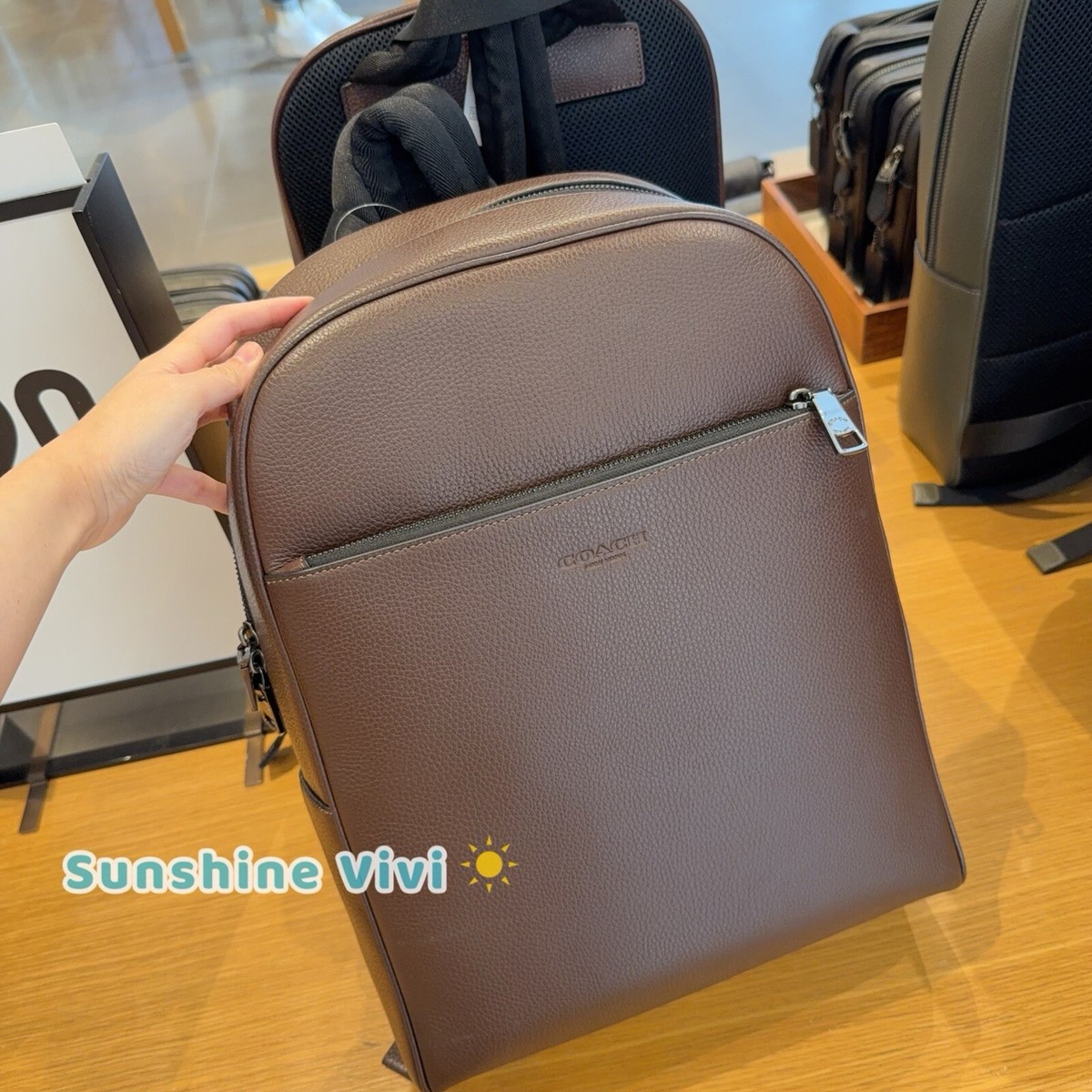 NWT Coach Men's Owen Backpack Qb/Maple CAJ66 Leather | eBay