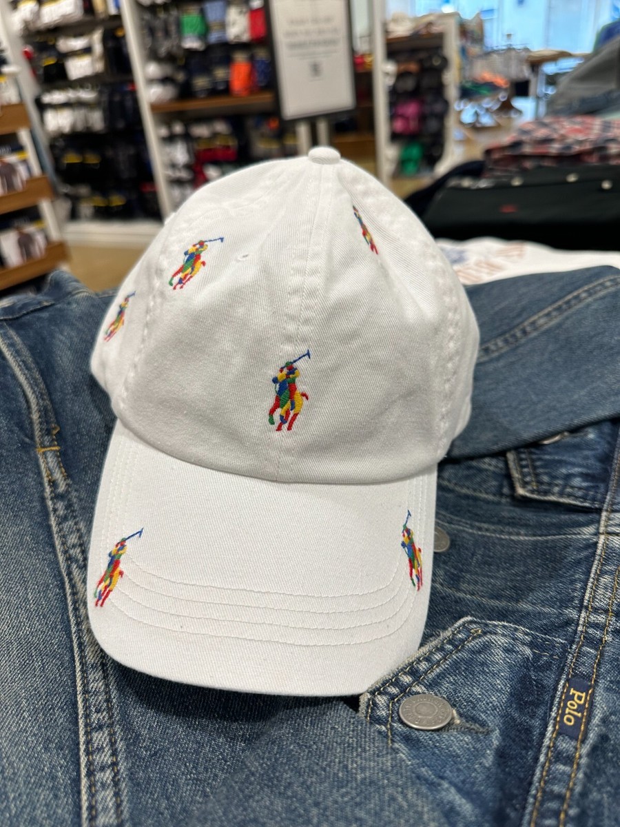 NWT Polo Ralph Lauren WHITE ALL OVER PONY Baseball Ball Cap Hat | eBay
