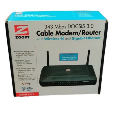 Zoom Docsis 3.0 Cable Modem/Router with Wireless-N and Gigabit