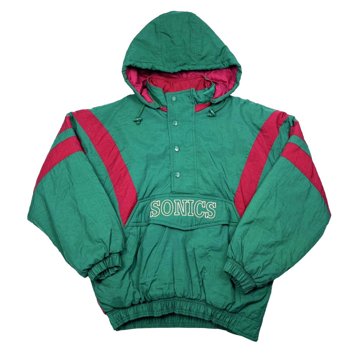 Vtg Rare NBA Seattle SuperSonics Starter Puffer Pull Over Jacket