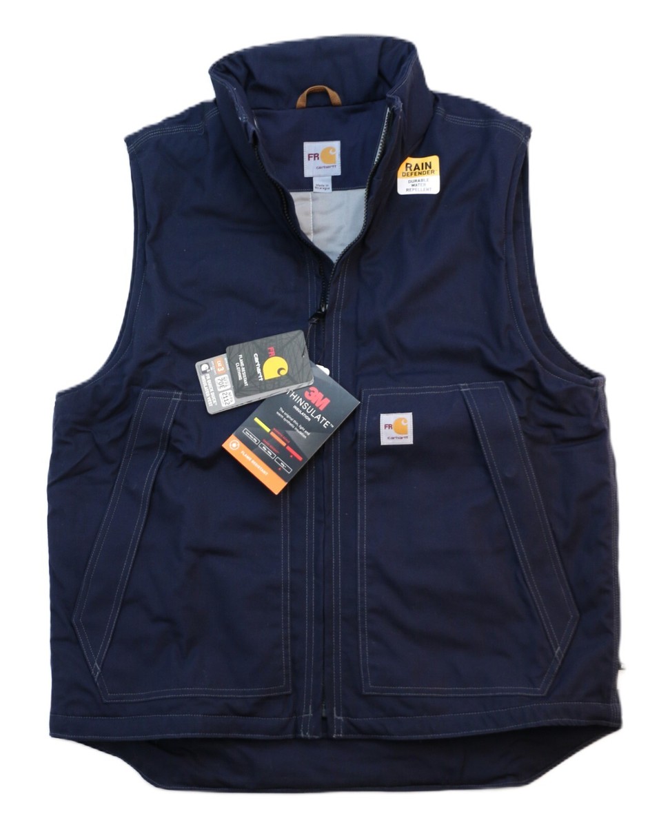 Carhartt Fire-Resistant Quick Duck Insulated Vest Men's Sizes Navy