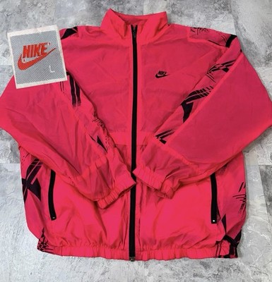 Vintage 1991 Nike Infrared Neon Windbreaker Jacket Agassi