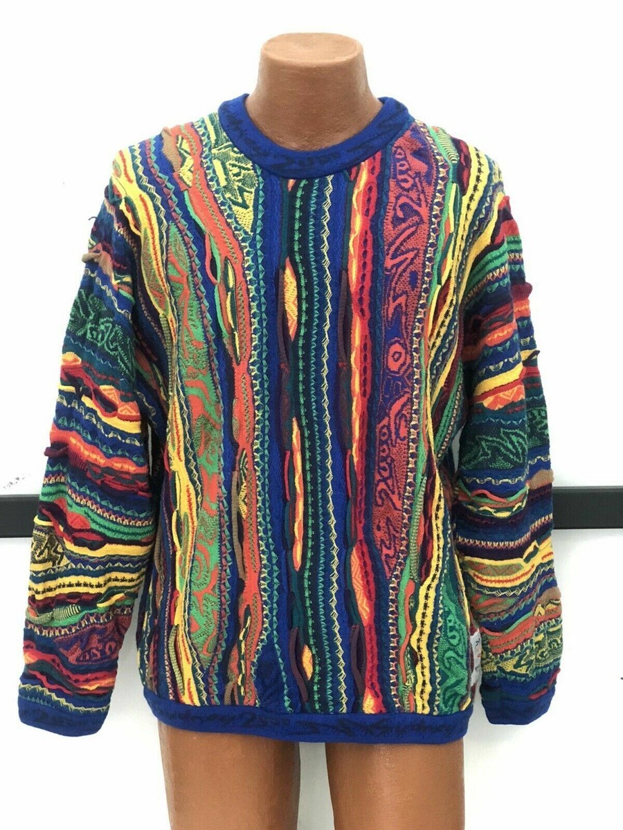 Coogi Vintage Wool Rainbow Sweater Rare Olympics Theme BIG Biggie