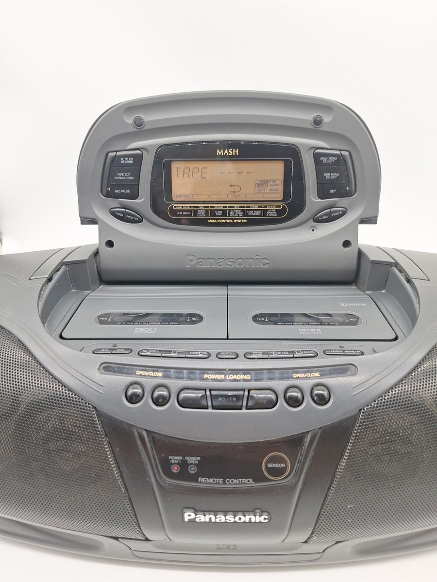 Panasonic RX-DT75 Duel Deck Stereo CD Cobra Top Works And Sounds