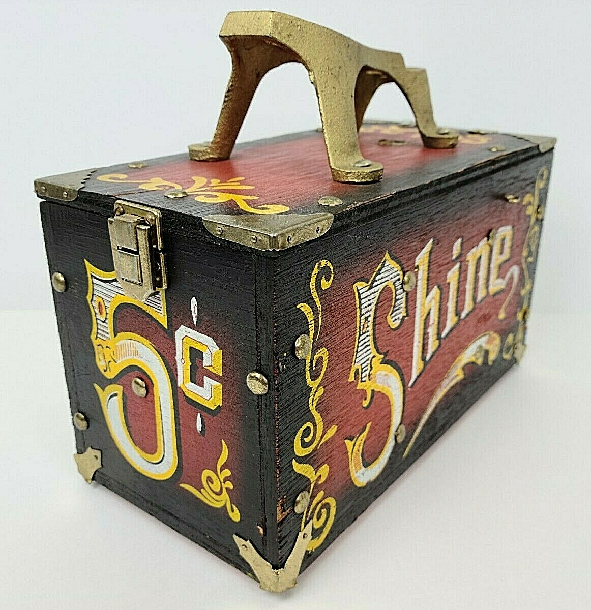 Vtg Price Products Wooden 5 Cent Shoe Shine Box 2 | eBay