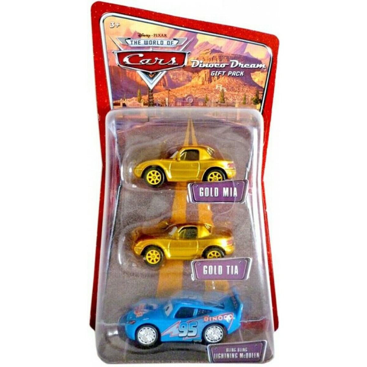 Disney Cars Dinoco Dream Gift 3-Pack Gold Mia, Gold Tia, Bling