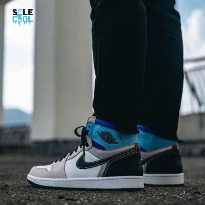 Nike Mens Jordan 1 AJ1 High OG Prototype Grey Blue White Black