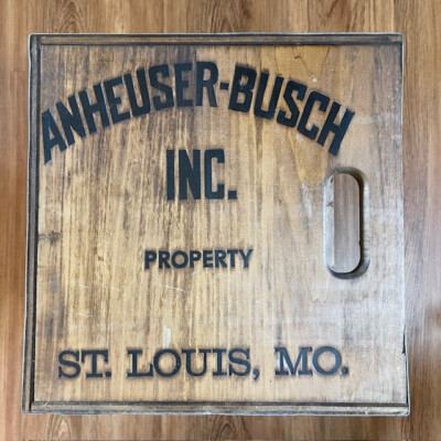 Rare Anheuser-Busch Budweiser Beer Wood Box Crate Case W/Wooden