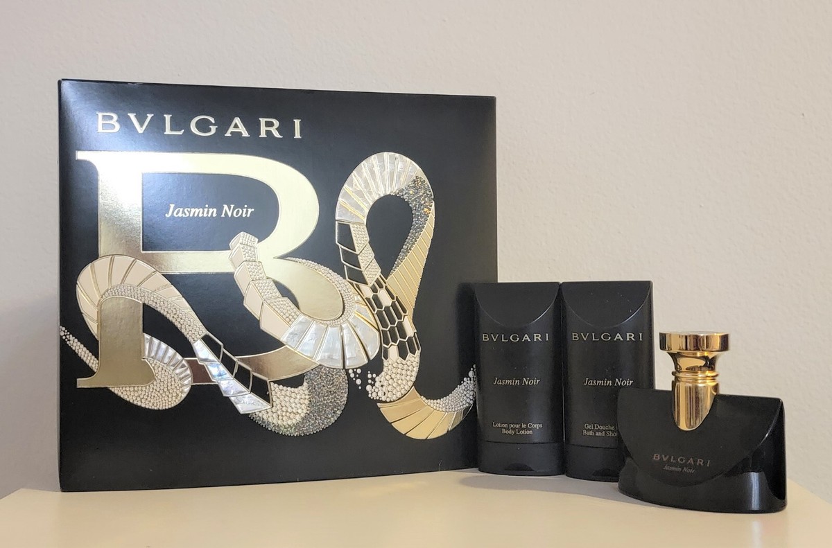 3pc Set BVLGARI Jasmin Noir 1.7oz edp +2.5 oz body lotion + 2.5oz