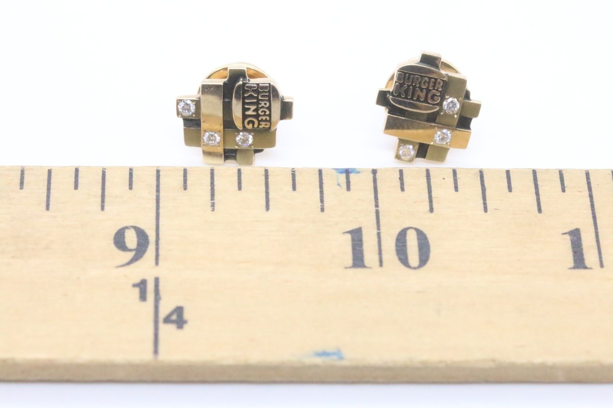 10K Yellow Gold Diamonds Burger King Employee Service Award Pin