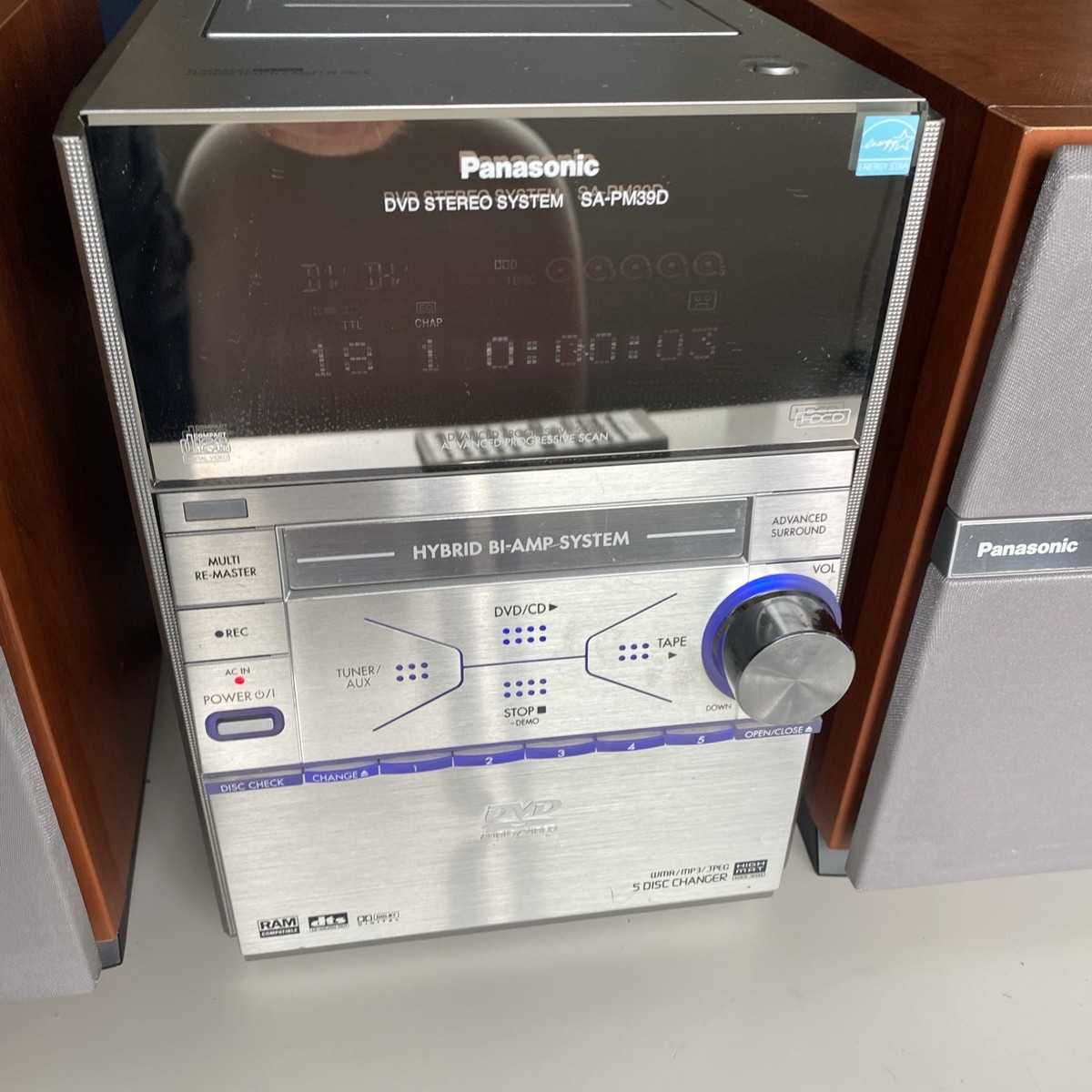 Panasonic SA-PM39D 5 Disc Changer Hybrid CD DVD Cassette Stereo