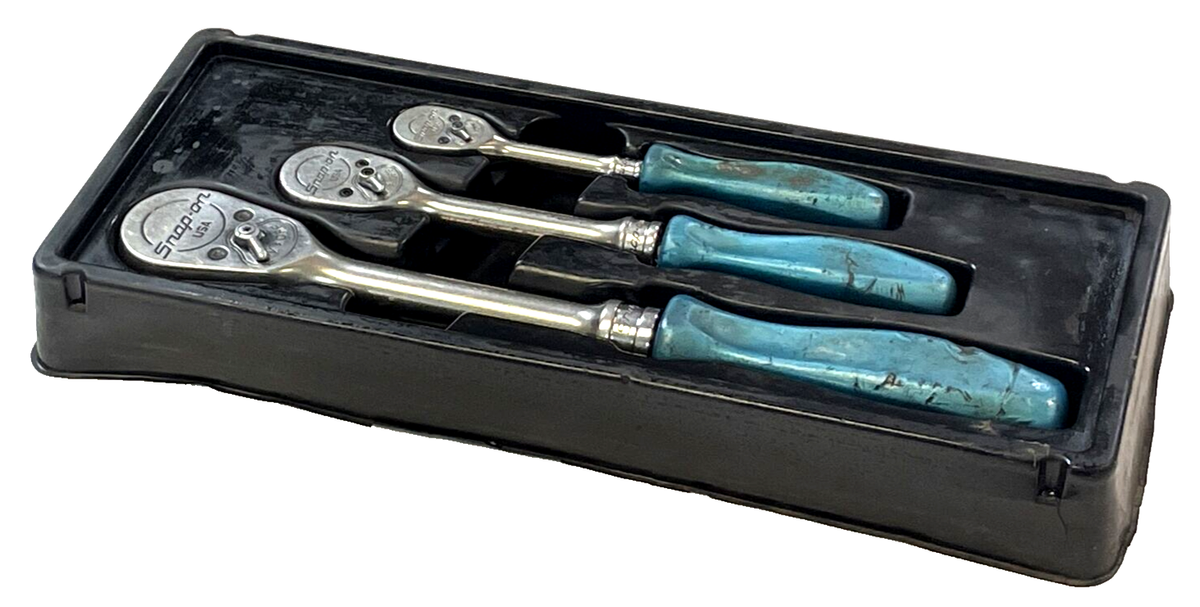 Snap-on Tools 3-Piece Blue Hard Handle Ratchet Set TML836 & F836