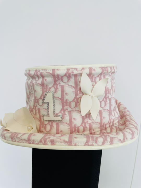 Christian Dior Pink Trotter Monogram Women Bucket Hat Size 58 Made