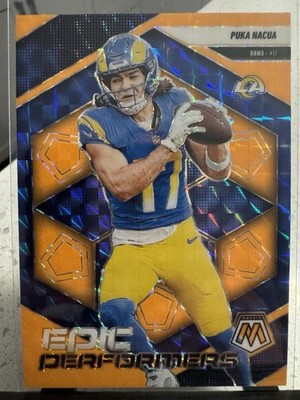 2025 Panini Mosaic - Epic Performers Puka Nacua #7 Orange