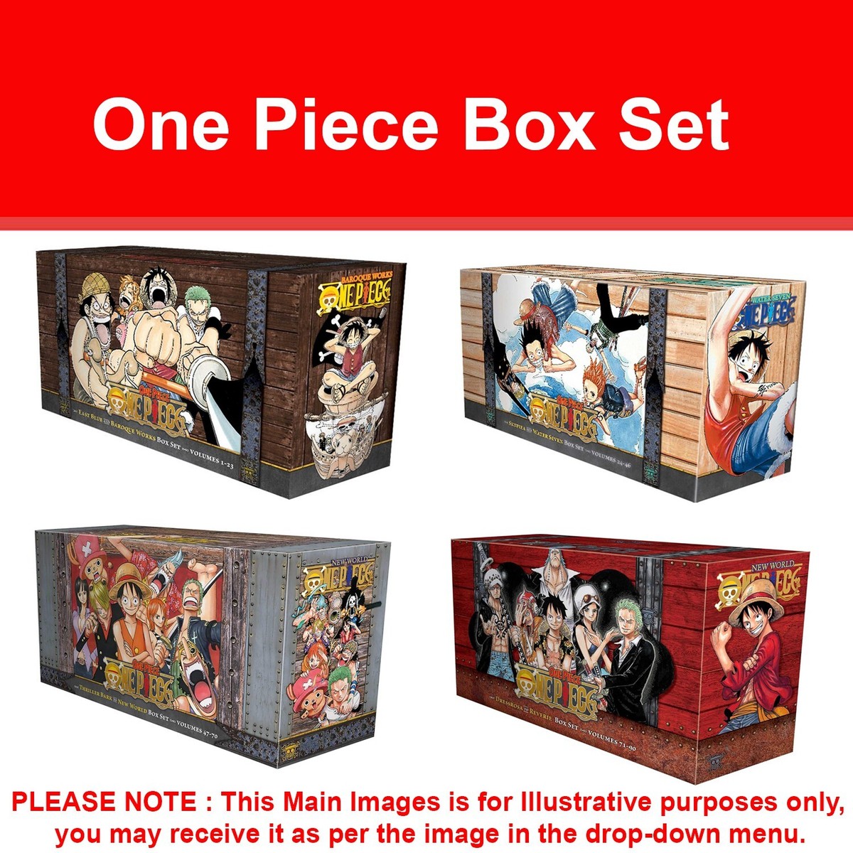One Piece Box Set 1, 2, 3, 4 by Eiichiro Oda | Variation Listing