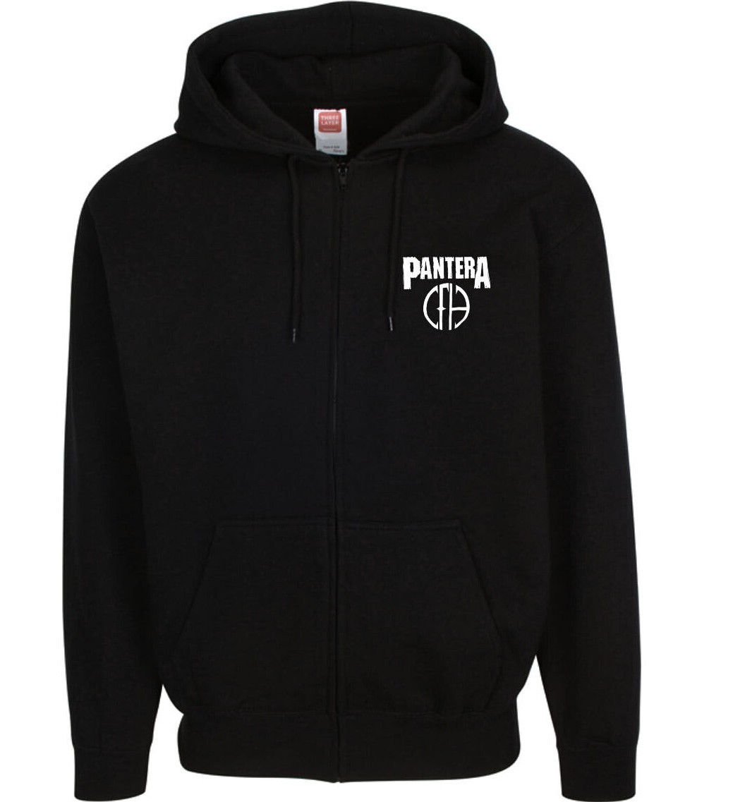 Pantera Heavy Metal Band Men's Black Zip Hoodie (Multiple