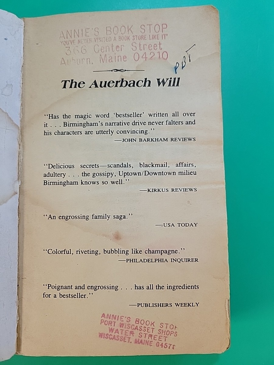 アウアーバッハ・ウィル/スティーブン・バーミンガム Auerbach Will s