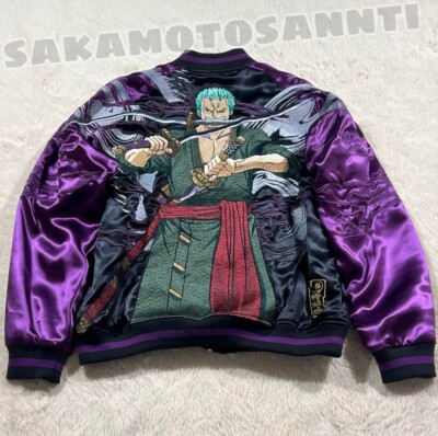 ONE PIECE RORONOA ZORO Reversible Sukajan Embroidery Jacket Men XL