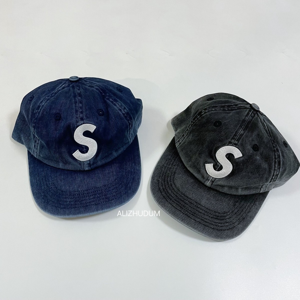 SUPREME FW22 PIGMENT PRINT S LOGO 6 PANEL S HAT BRAND NEW INDIGO