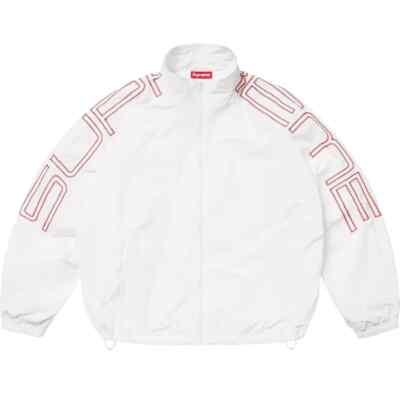 Supreme Spellout Embroidered Track Jacket White | eBay