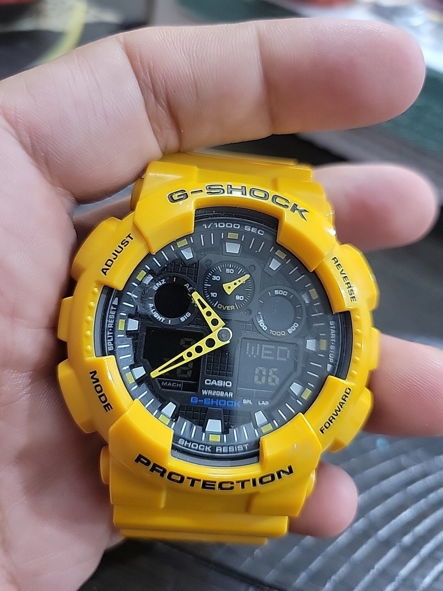 🔥🔥CASIO G-SHOCK WATCH MENS GA-100A-9A YELLOW/ORANGE/BLACK GA100A