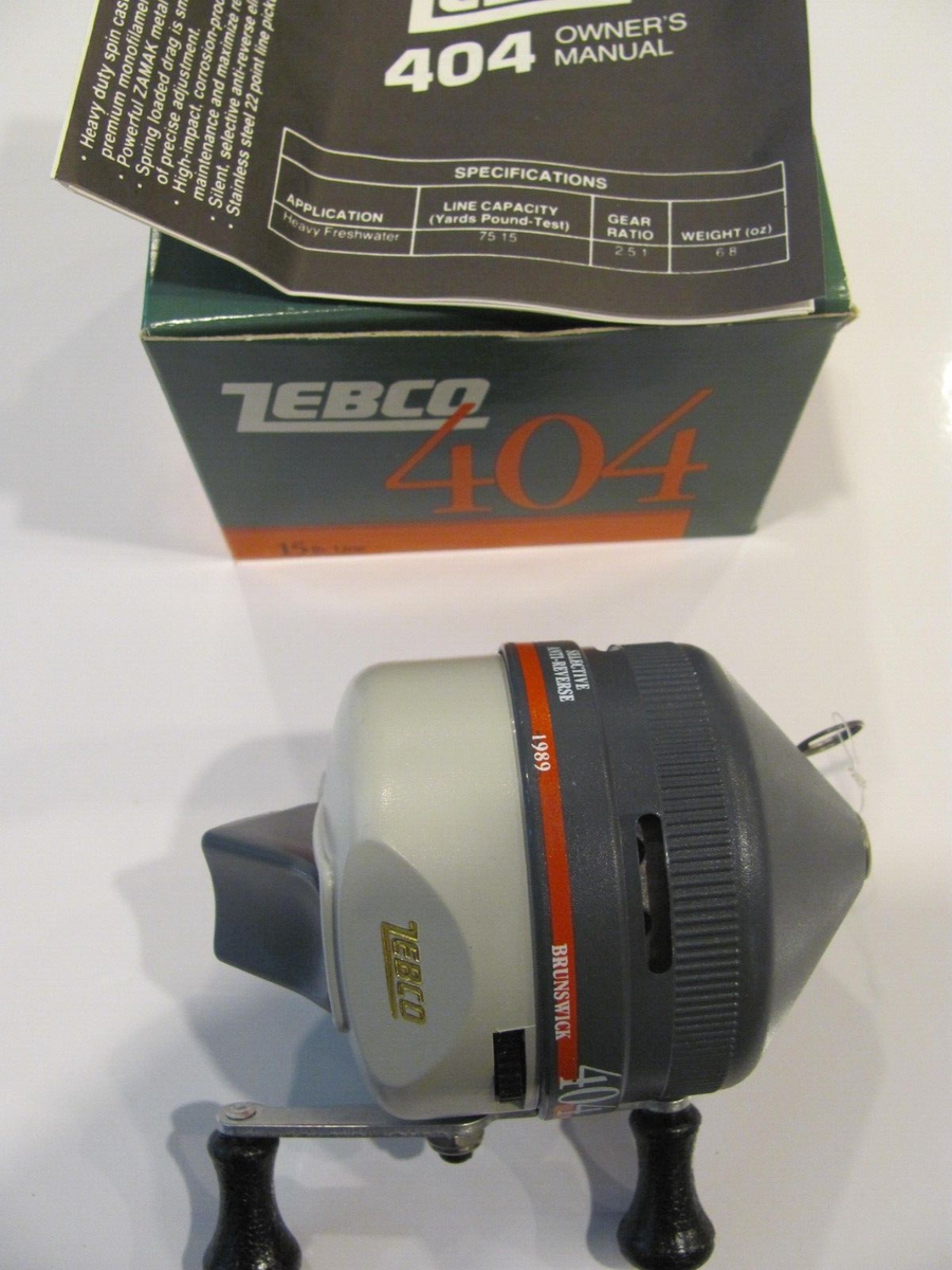 New Vintage Zebco 404 Fishing Reel 1993 Made In USA 15lbs Line Z5