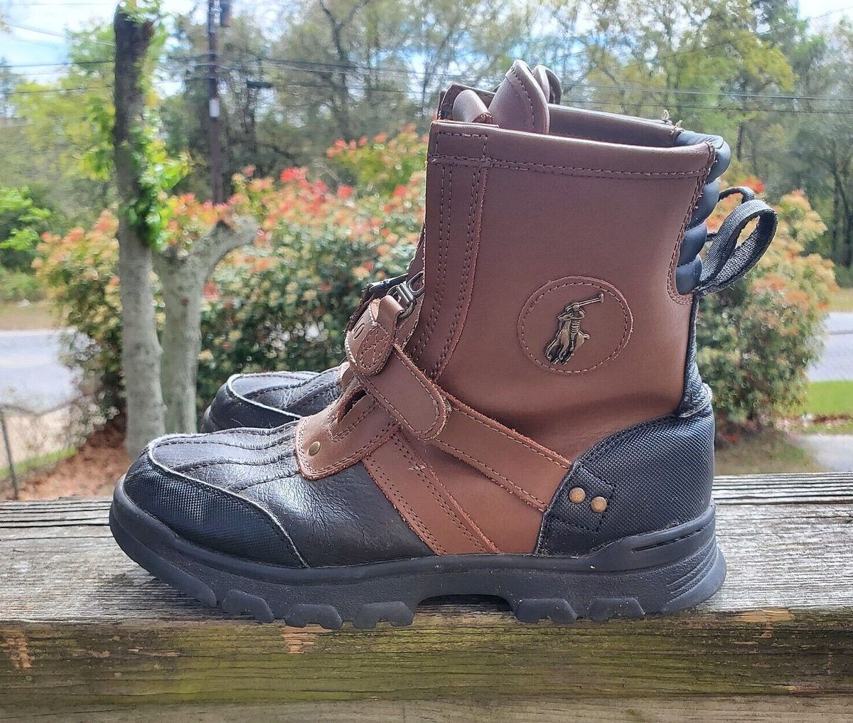 Polo by Ralph Lauren Conquered 998825 HI Leather Brown Black Boots