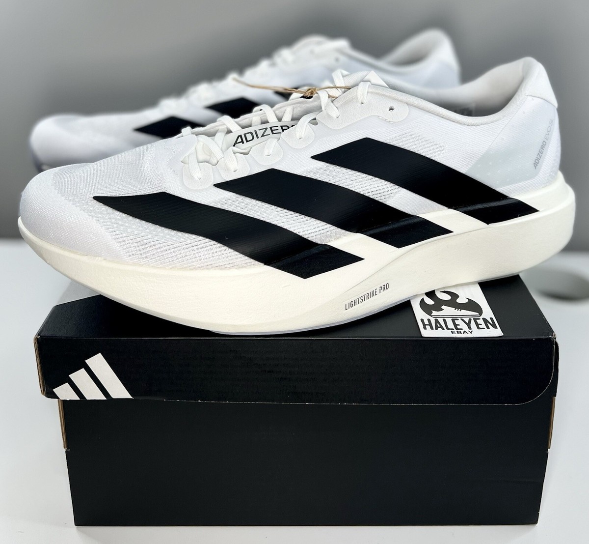 NEW adidas Adizero Evo SL White Black | Men Sizes 8 - 14 | JH6206