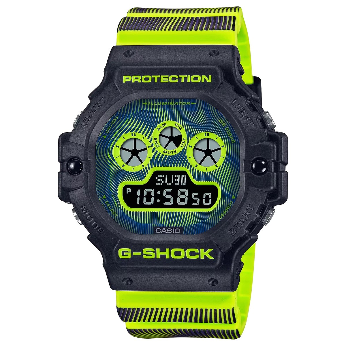 Casio G-Shock Watch DW-5900TD-9 Men's Size, Overseas Model, Neon