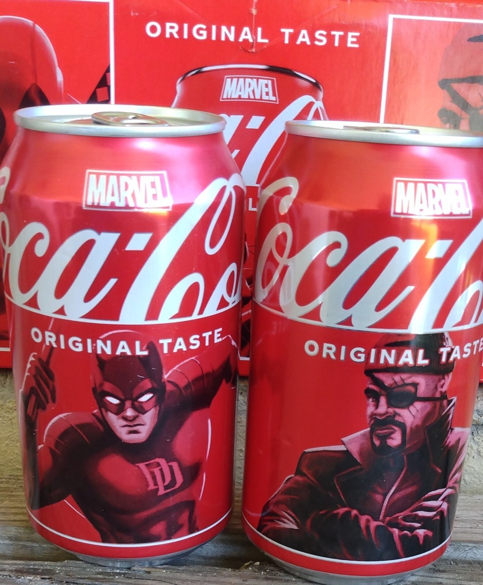 2 COKE COCA COLA CAN 2024 Marvel EDITION Dare Devil Nick Fury