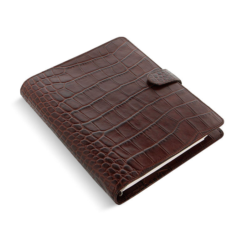 Filofax A5 Classic Croc Organiser Planner Diary Plan Chestnut