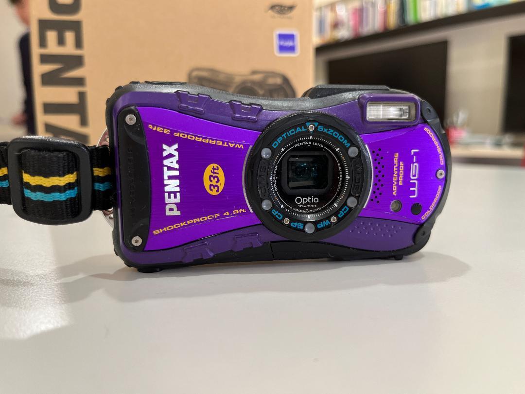 PENTAX OPTIO WG-1,Purple,5x,2.7in,14MP,WP/SP Excellent from JAPAN