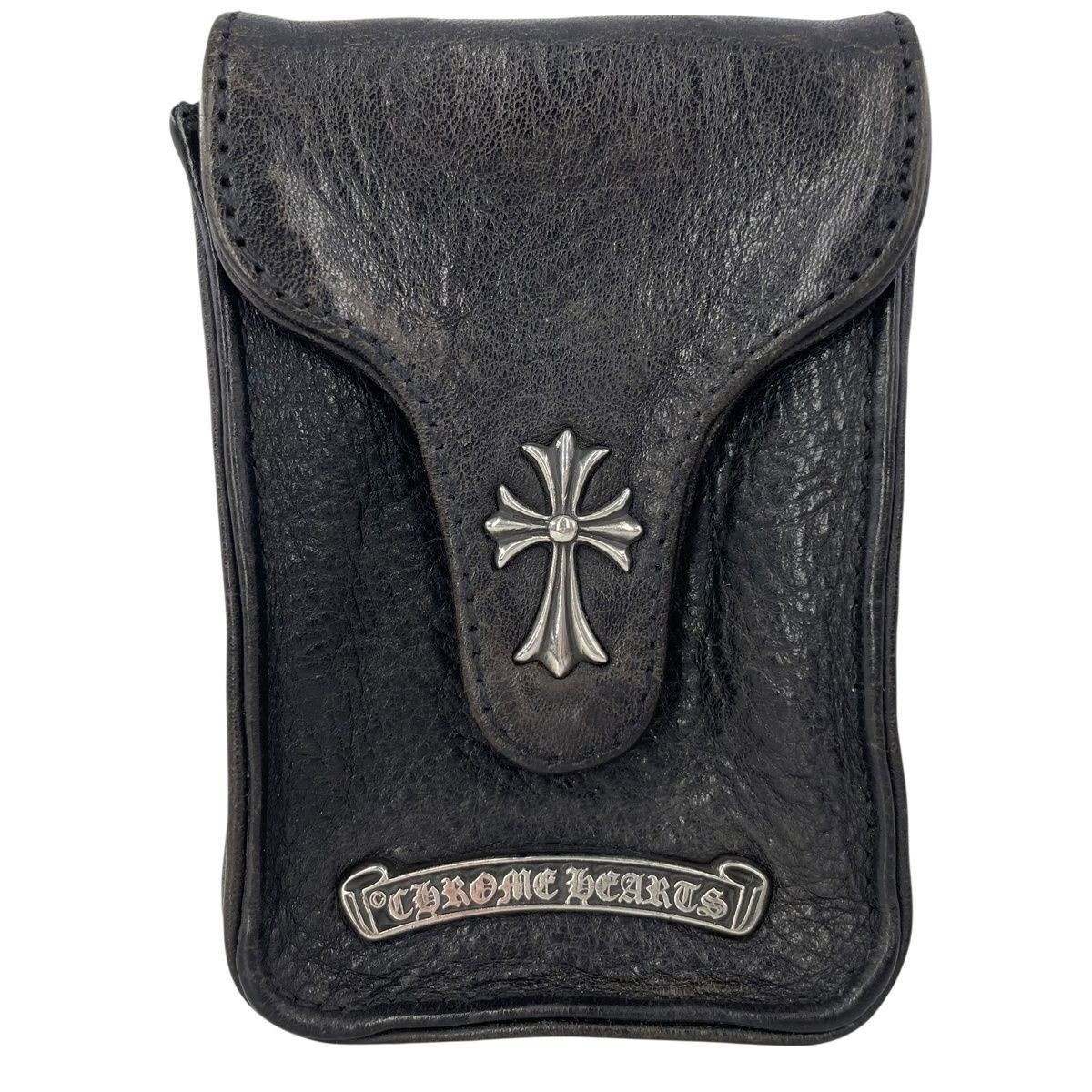 Chrome Hearts Pouch Cigarette Case Small Bag Leather Black x