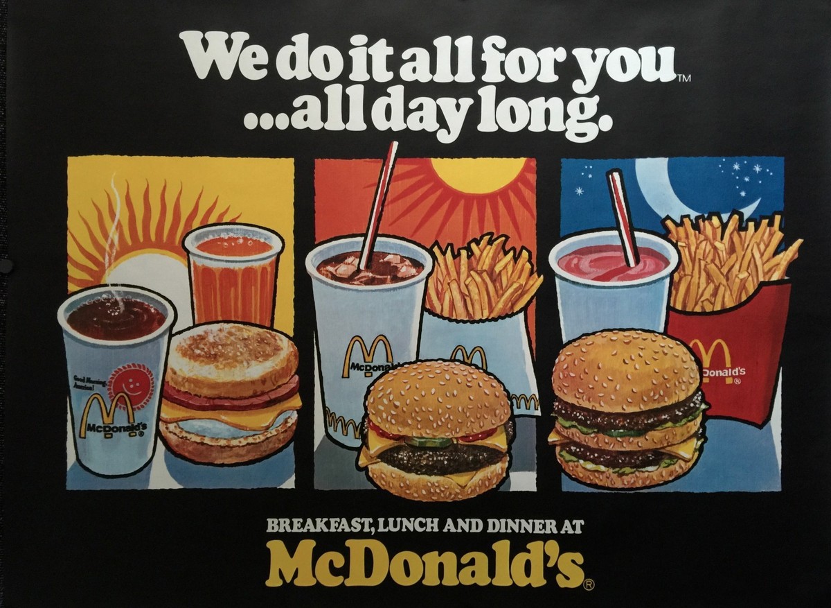 VINTAGE 1970'S MCDONALDS ADVERTISING POSTER 45