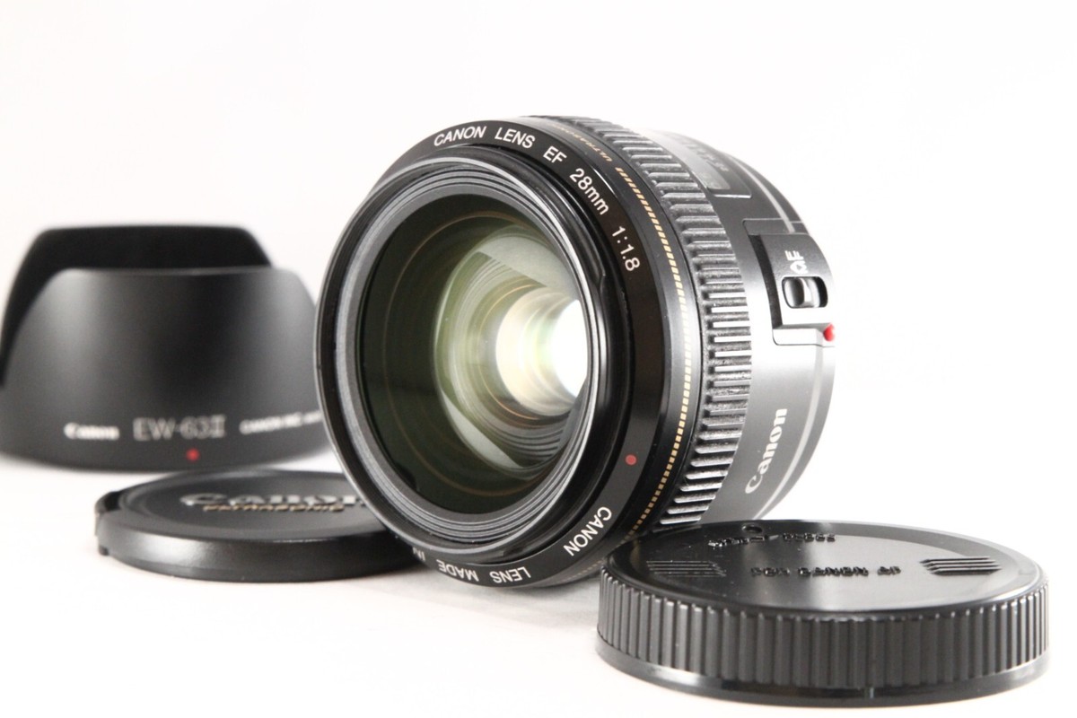 EXC+++] Canon EF 28mm F1.8 USM w/Caps AF Fixed Lens from Japan