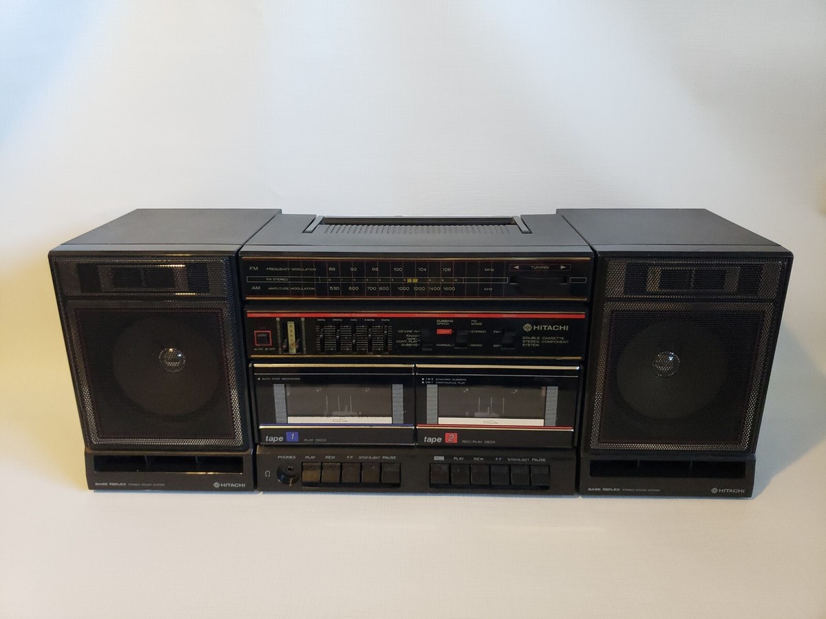 Vintage Hitachi TRK-W540HC Boombox Radio Stereo Cassette w