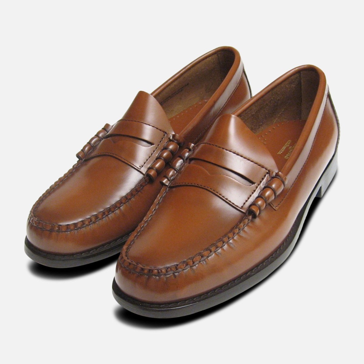 Classic Mens Honey Brown Larson Penny Loafers GH Bass Weejuns | eBay