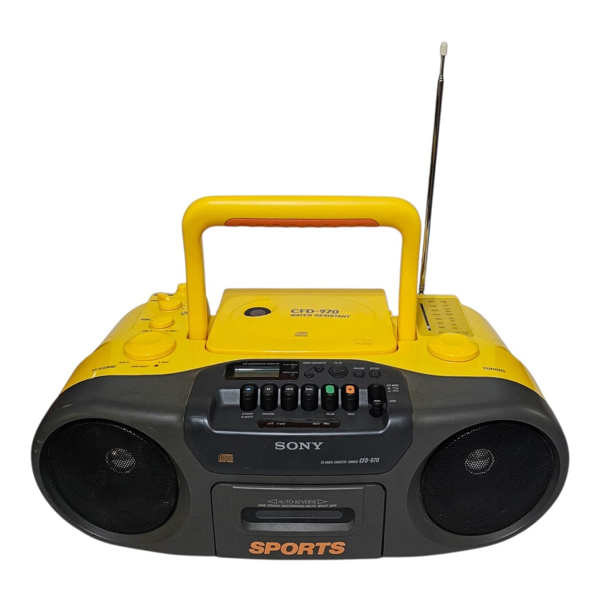 Sony CFD-970 Water Resistant Sports Boombox CD, Radio, Cassette