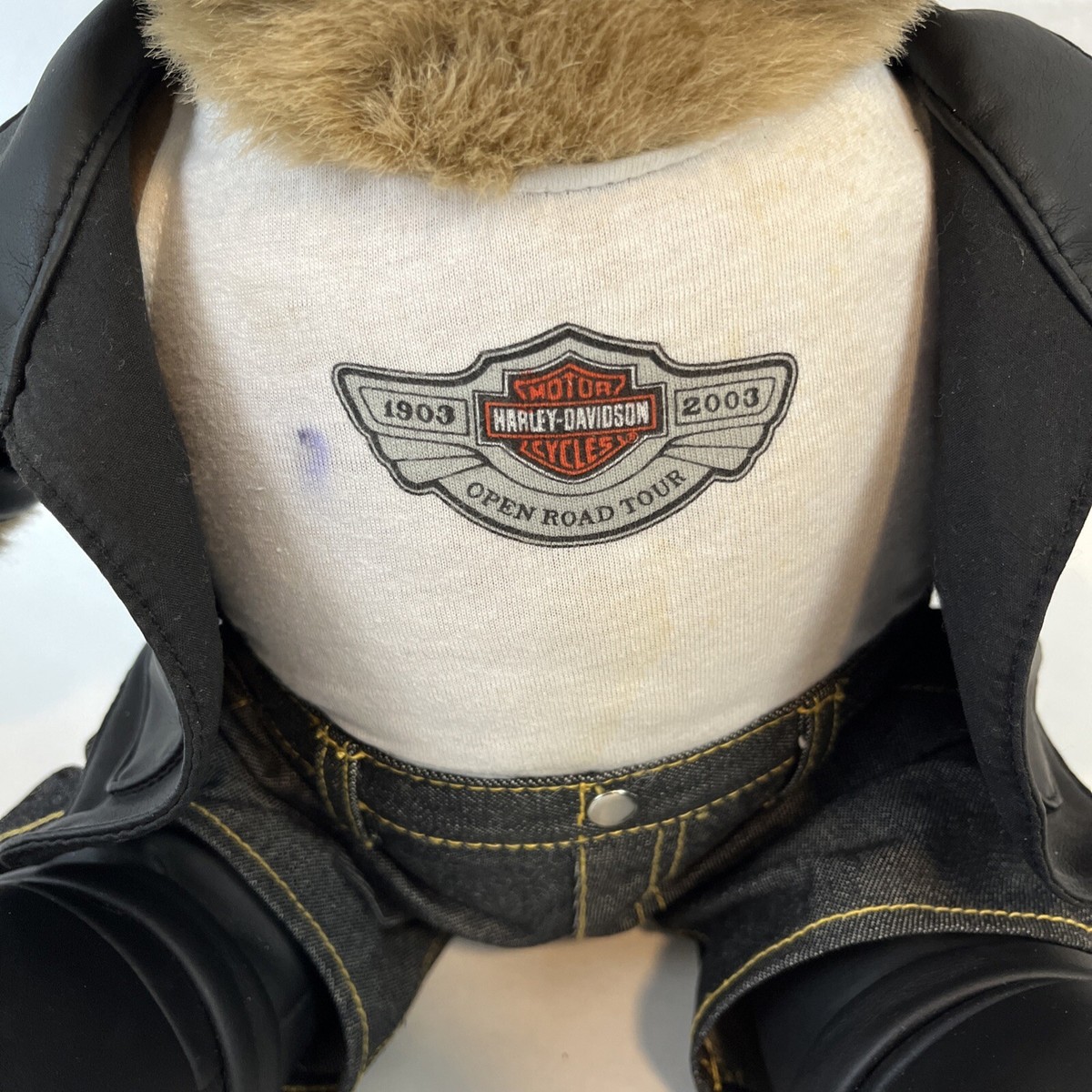 Vintage Harley Davidson Motorcycle Teddy Bear Plush Stuffed Animal