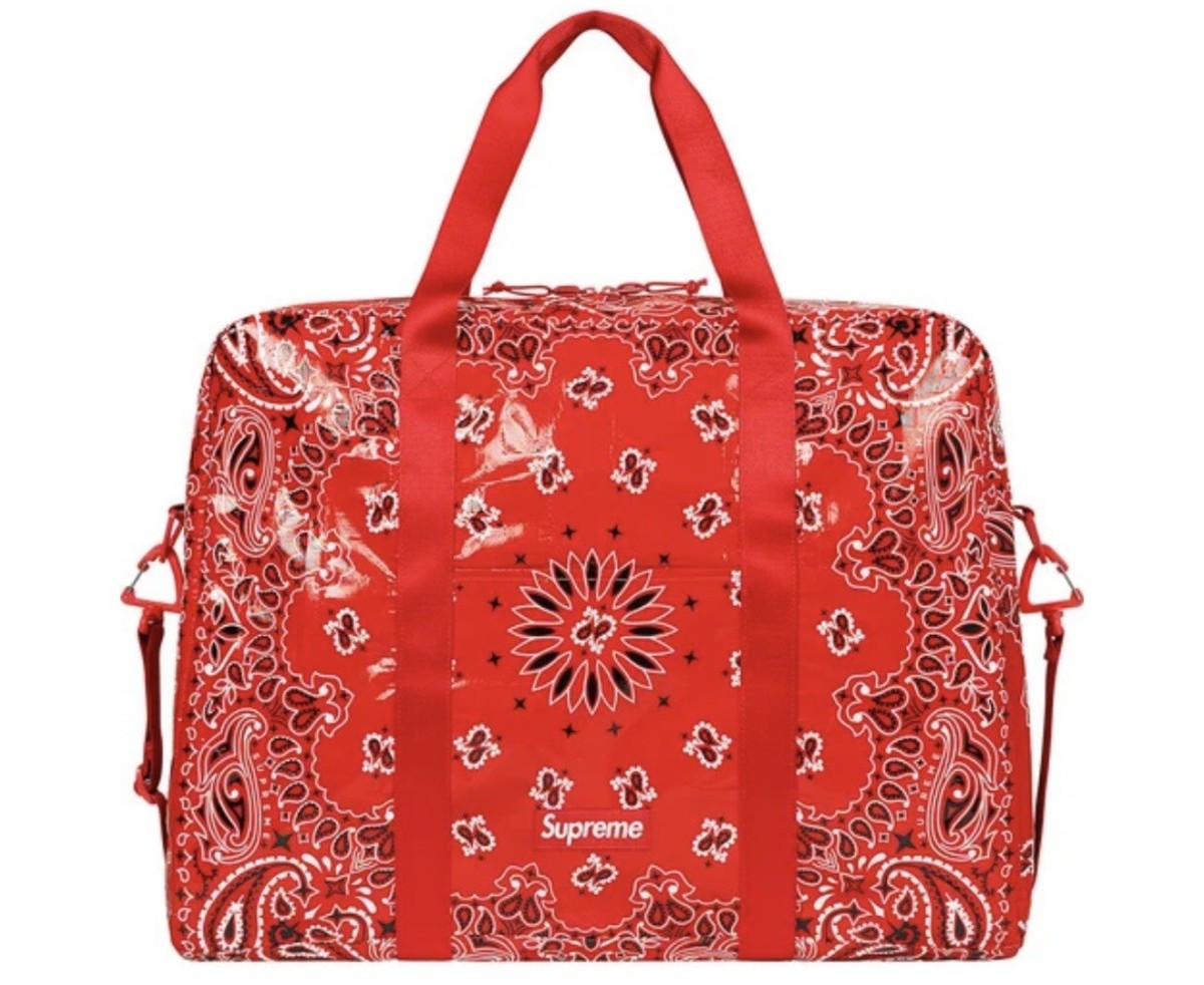 Brand New Supreme Bandana Tarp Large Duffle Bag Red SS21 | eBay