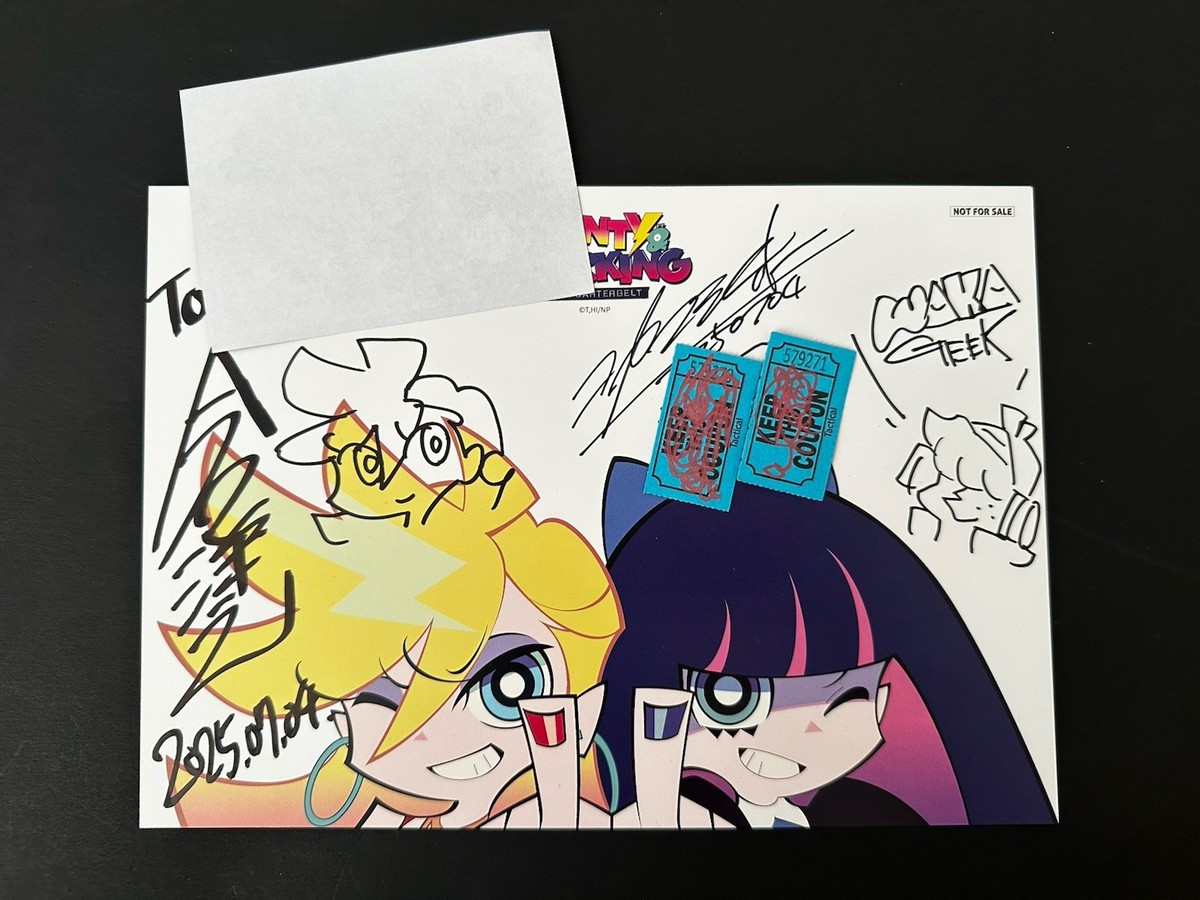 Panty & Stocking Signed Poster w/ Hand Sketches Studio TRIGGER