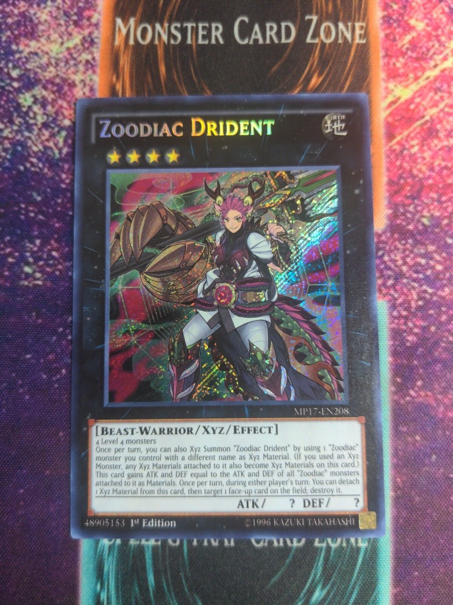 Yu-Gi-Oh! Zoodiac Drident MP17-EN208 1st Edition Secret Rare NM | eBay