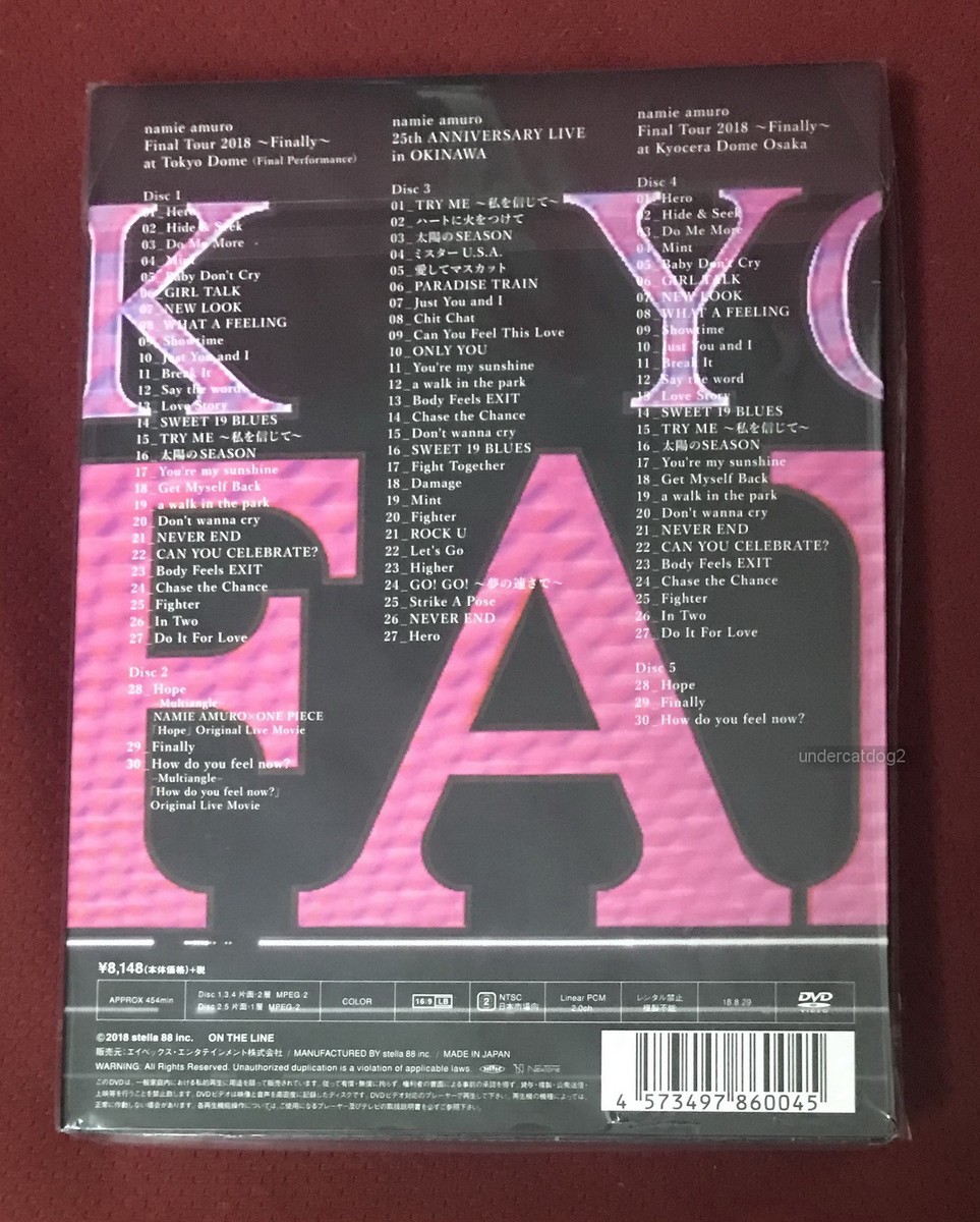 namie amuro Final Tour 2018 Finally Japan Ltd 5 DVD (2 Concerts+