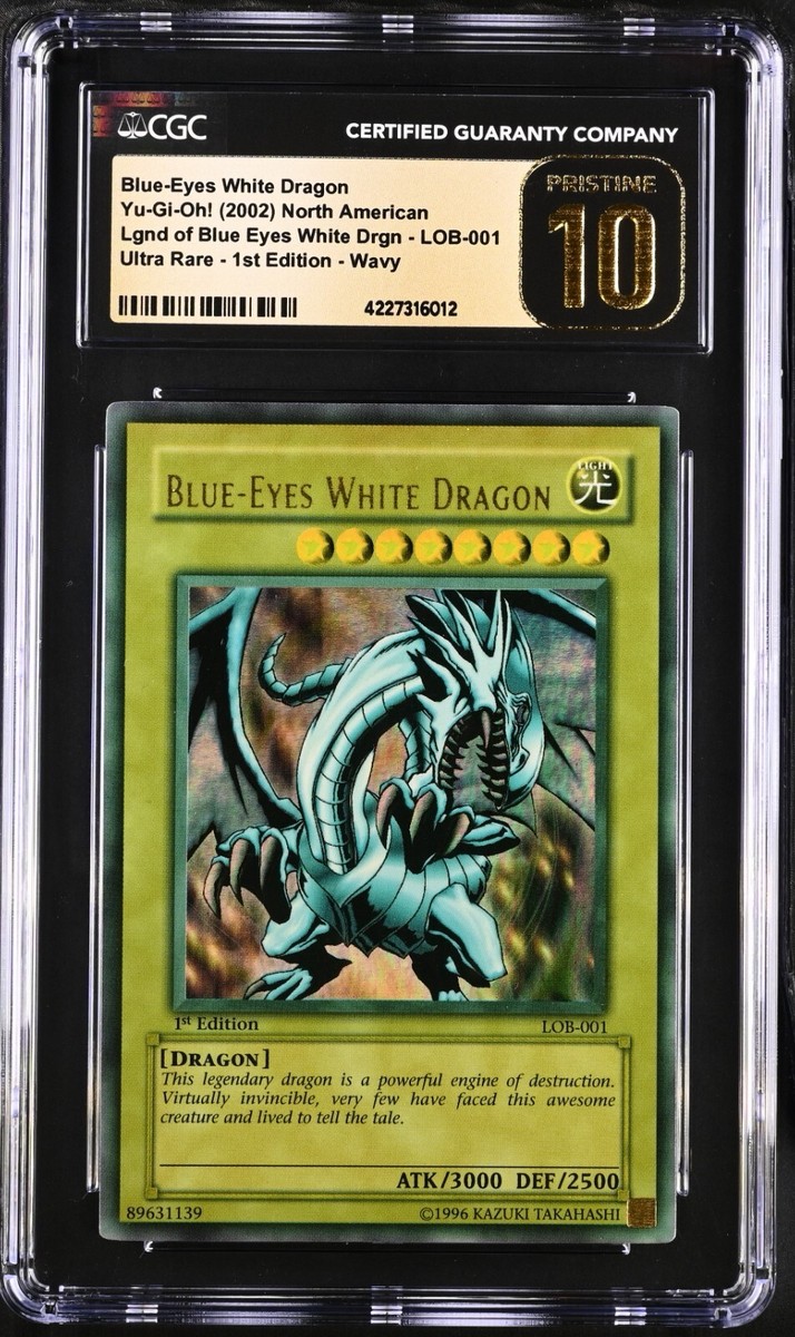 Yugioh Blue-Eyes White Dragon 1st Ed LOB Wavy Faded PSA CGC 10