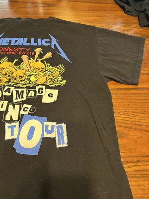 Metallica PUSHEAD ORIGINAL Large 2007 Double Sided Damage Inc Tour